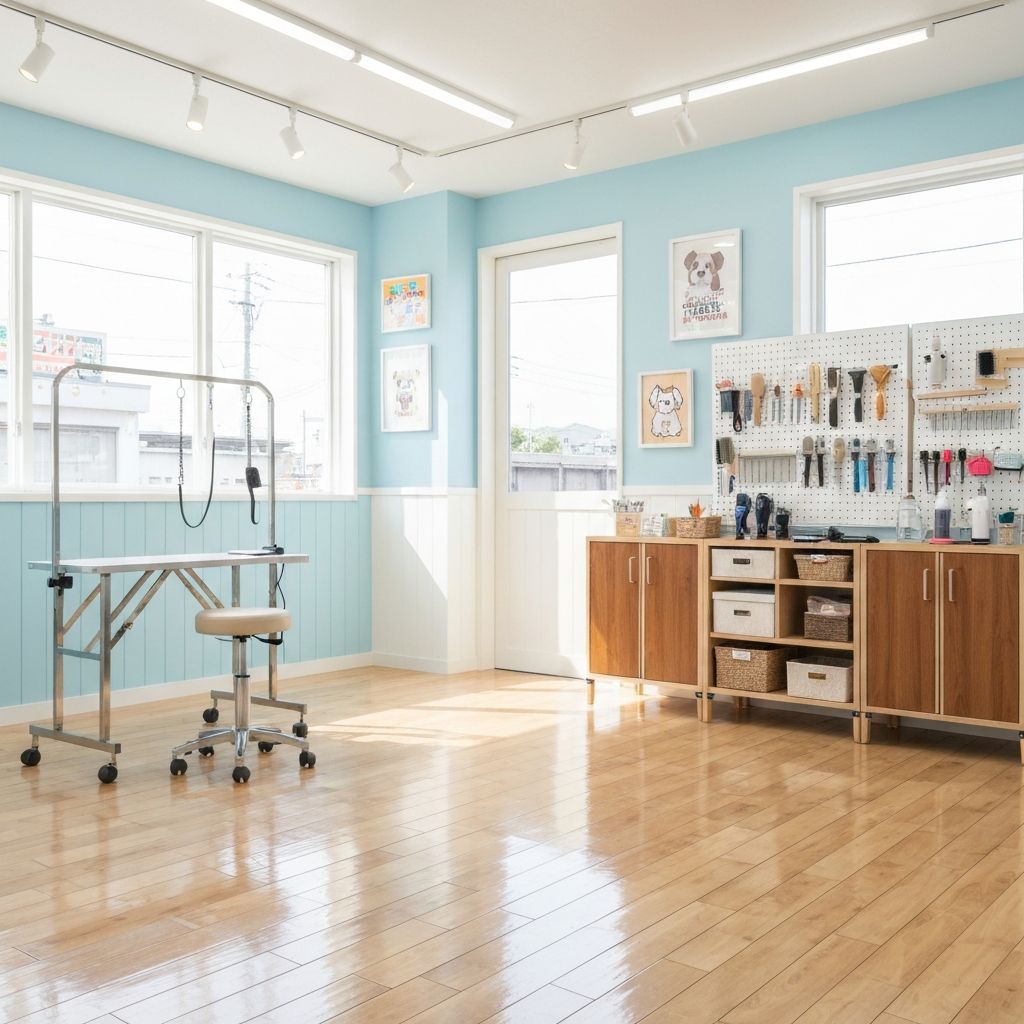 Dog grooming salon interior